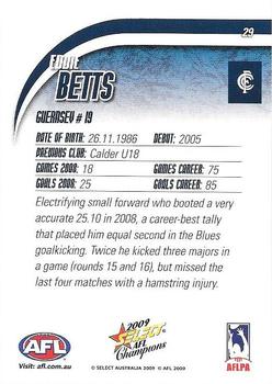 2009 Select AFL Champions #29 Eddie Betts Back